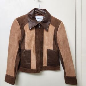 FRAME Leather Patchwork Jacket